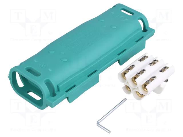 Gel cable joint; RELICON; polypropylene PP; IPX8; green; Y: 180mm HELLERMANNTYTON RELIFIX-V516PP/SI