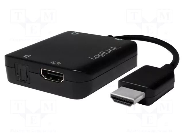 Adapter; HDMI socket,HDMI plug,Jack 3.5mm socket,SPDIF; black LOGILINK CV0106