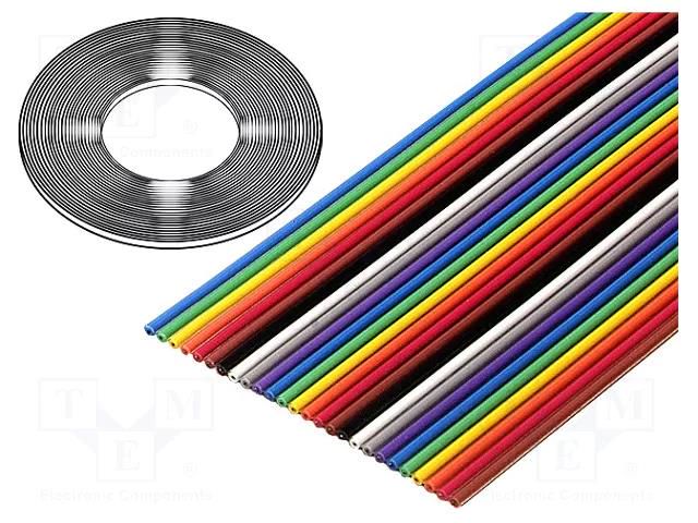 Wire: ribbon; 34x28AWG; 1.27mm; stranded; Cu; unshielded; PVC; 50V 3M 3302-34