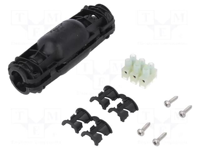 Gel cable joint; RELICON; polyamide; IP68; black; Y: 100mm; X: 24mm HELLERMANNTYTON RELILIGHT-V32.5-I2