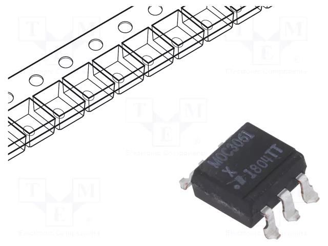 Optotriac; 5.3kV; Uout: 600V; zero voltage crossing driver; Ch: 1 ISOCOM MOC3061XSM-TR
