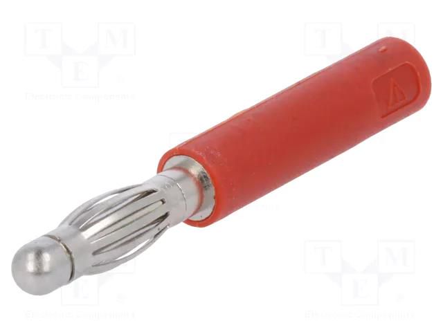 Connector: 4mm banana; adapter; 10A; 70VDC; red; non-insulated SCHÜTZINGER A40-20NI-RT