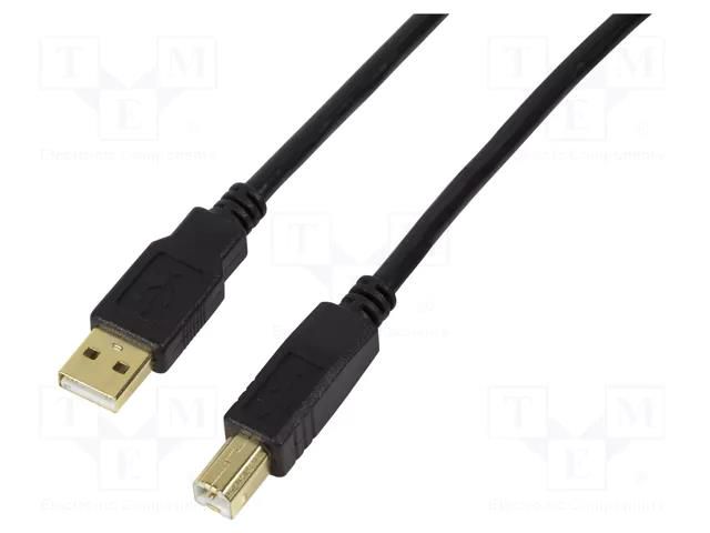 Repeater USB; USB 2.0; USB A plug,USB B plug; 10m; black; 480Mbps LOGILINK UA0264