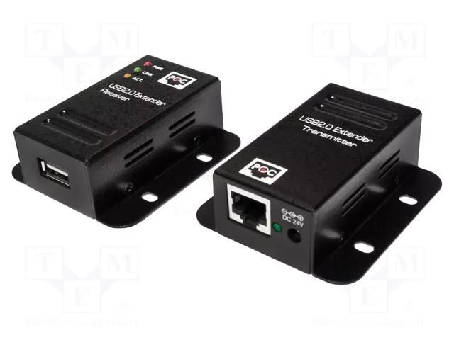 USB extender; USB 2.0; black; Cat: 5e,6; 50m LOGILINK UA0267