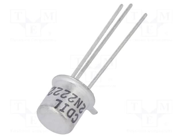 Transistor: NPN; bipolar; 30V; 0.8A; 0.5/1.2W; TO18 CDIL 2N2222-CDI