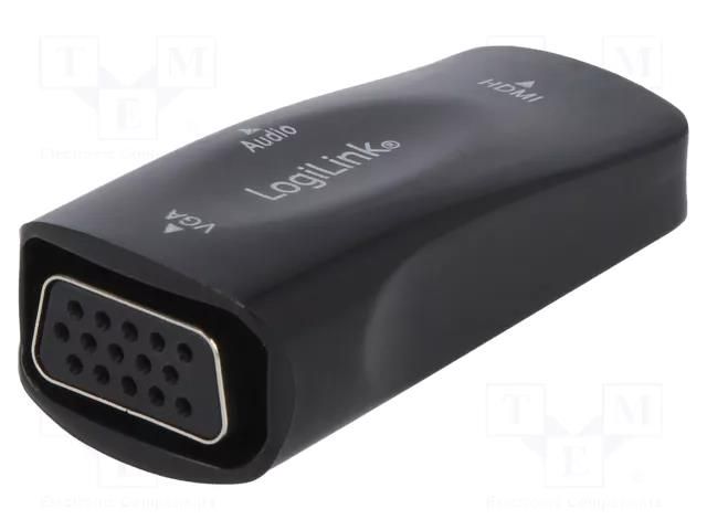 Converter; D-Sub 15pin HD socket,HDMI socket; black LOGILINK CV0108