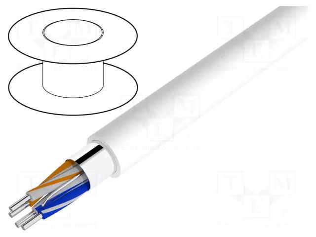 Wire; 2x2x22AWG; LonWorks; wire; Cu; FRNC; white; 305m; Øcable: 6.5mm BELDEN 7704ELW.00305