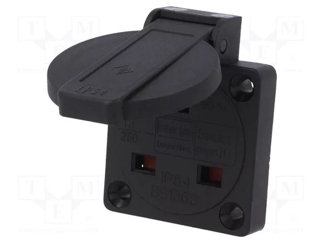 Connector: AC supply; socket; 2P+PE; 250VAC; 13A; black; PIN: 3; IP54 PCE 1020-5S