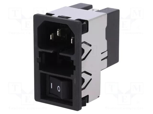 Connector: AC supply; socket; male; 2A; 250VAC; C14 (E); KMF SCHURTER KMF1.1221.11