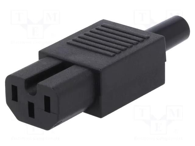 Connector: AC supply; plug; female; 10A; 250VAC; C15; IEC 60320 NINIGI PC-005