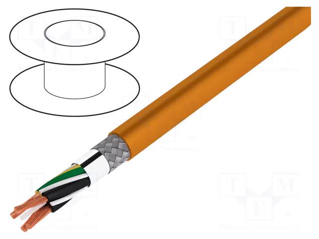 Wire: motor; chainflex® CF886; 4G1.5mm2; orange; stranded; Cu; PVC IGUS CF886.15.04