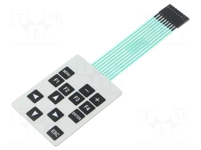 Keypad: membrane; No.of butt: 13; W: 54mm; Pitch: 2.54mm; L: 72mm QWERTY QW-03