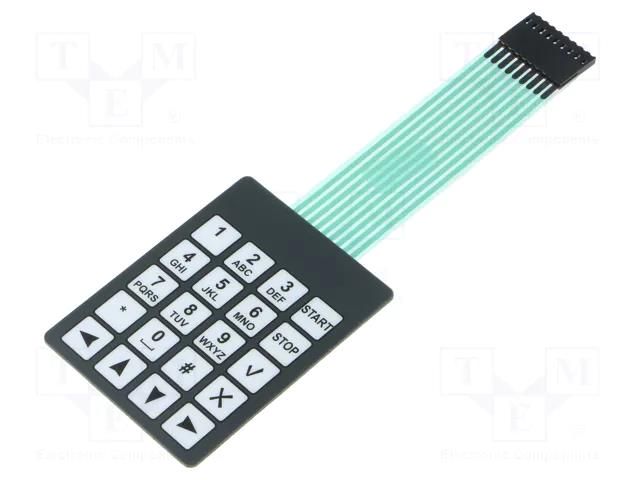 Keypad: membrane; No.of butt: 20; W: 54mm; Pitch: 2.54mm; L: 72mm QWERTY QW-05