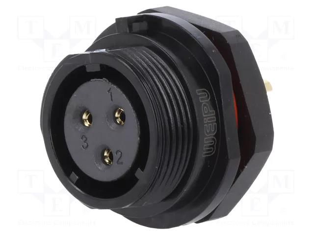 Connector: circular; socket; female; PIN: 3; IP68; SP17; 10A; 500V WEIPU SP1712/S3