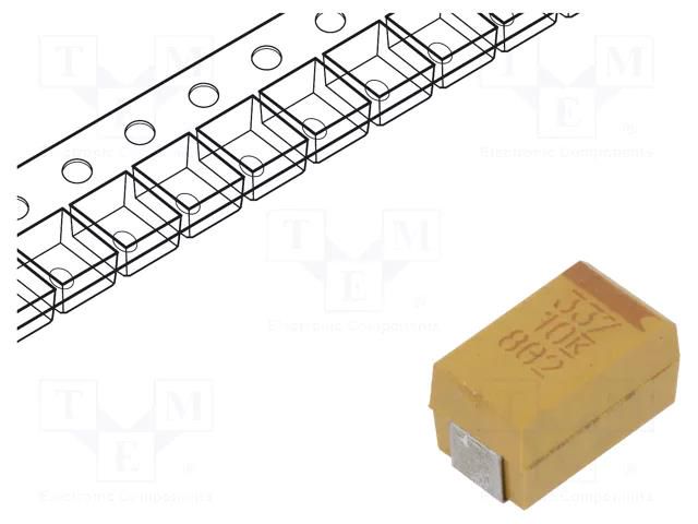 Capacitor: tantalum; low ESR; 330uF; 10VDC; SMD; X; 2917; ±10%; T495 KEMET T495X337K010ATE100