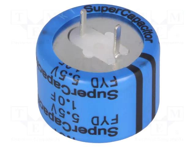 Supercapacitor; THT; 1F; 5.5VDC; -20÷80%; Body dim: Ø21.5x16mm KEMET FYD0H105ZF