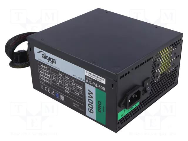 Power supply: computer; ATX; 600W; 3.3/5/12V; Pro AKYGA AK-P4-600