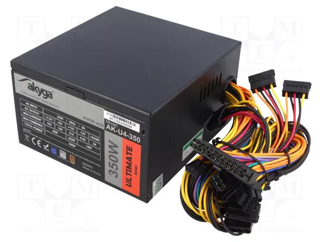 Power supply: computer; ATX; 350W; 3.3/5/12V; Ultimate AKYGA AK-U4-350