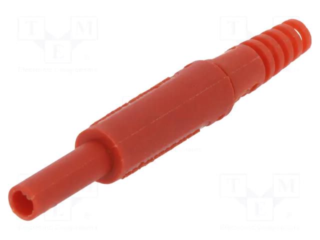 Connector: 2mm banana; plug; 10A; 600VDC; red; nickel plated SCHÜTZINGER SFK7997CNIOK05-RT