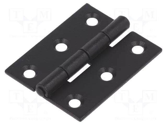 Hinge; Width: 40mm; zinc-plated steel; black; H: 50mm; Holes no: 6 RST ROZTOCZE 3.ST48.001-04