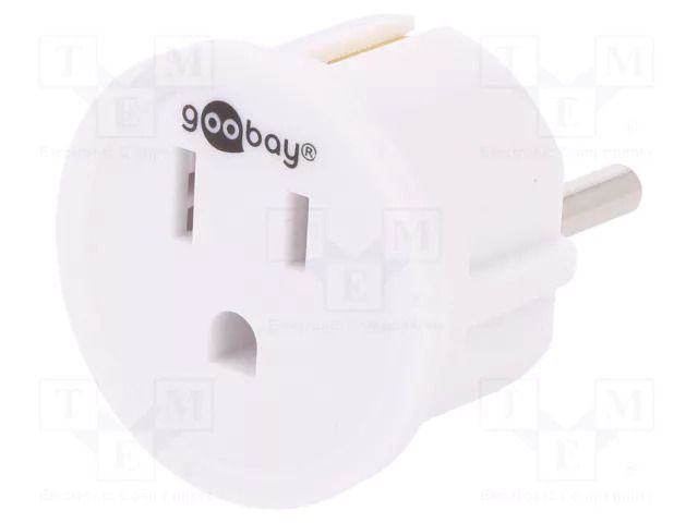 Adapter; Plug: with earthing; Colour: white GOOBAY PLUG-45351