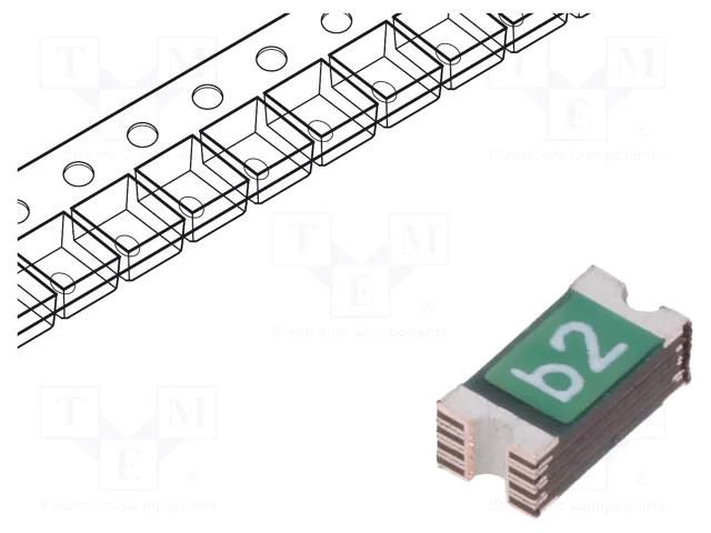 Fuse: PTC polymer; 2A; Imax: 100A; SMD; 0ZCJ; 1206 BEL FUSE 0ZCJ0200FF2C