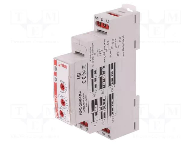 Timer; 1s÷10days; DPDT; 250VAC/8A,24VDC/8A; Usup: 12÷240VAC; RPC RELPOL RPC-2MB-UNI