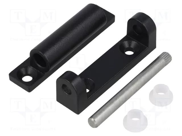 Hinge; Width: 24mm; zinc and aluminium alloy; black; H: 66mm RST ROZTOCZE 3.531.002-04