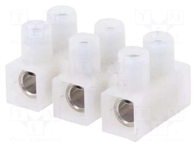 Terminal block; screw terminal; 6÷10mm2; 450V; ways: 3; white ELECTRO TERMINAL EKL3E/3/DS