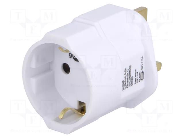 Adapter; Plug: with earthing; Colour: white Goobay PLUG-45353
