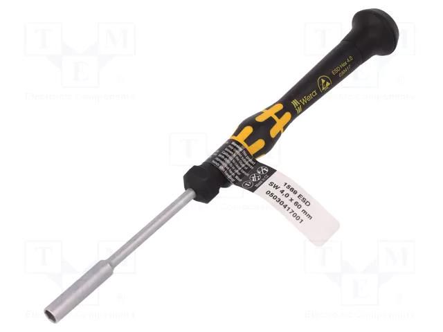 Screwdriver; 6-angles socket; precision; ESD; Blade length: 60mm WERA WERA.1569/4.0