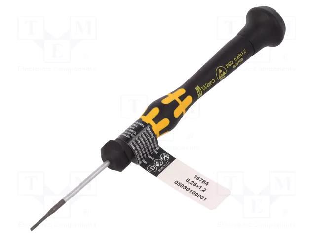 Screwdriver; slot; precision; 1,2x0,25mm; ESD; Blade length: 40mm WERA WERA.1578A/1.2