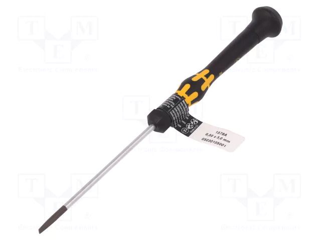 Screwdriver: precision; slot; 3x0.5mm; Blade length: 80mm; ESD WERA WERA.1578A/3.0