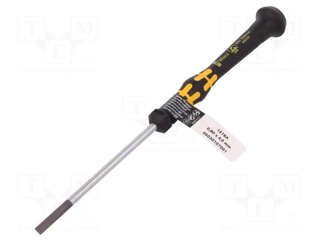 Screwdriver; slot; precision; 4,0x0,8mm; ESD; Blade length: 80mm WERA WERA.1578A/4.0