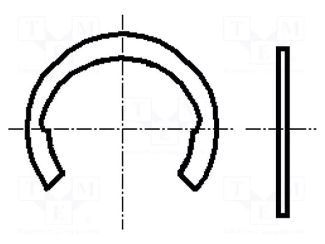 Circlip; spring steel; Shaft dia: 3mm; BN 831; Ring: external BOSSARD B3/BN831