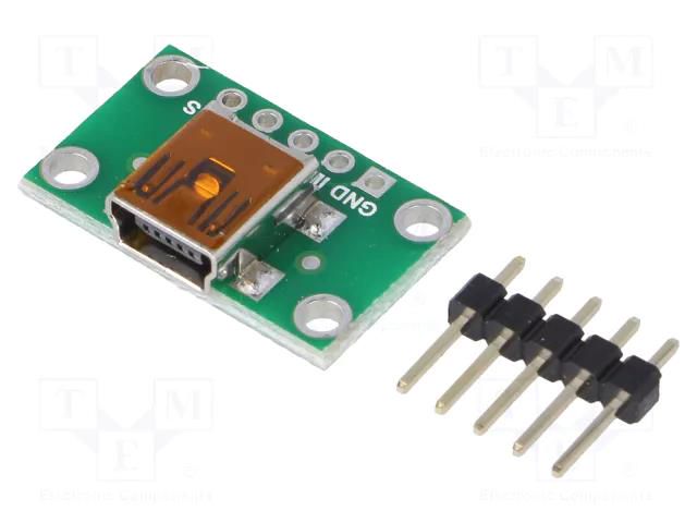 Module: adapter; pin strips,USB B mini POLOLU POLOLU-2593