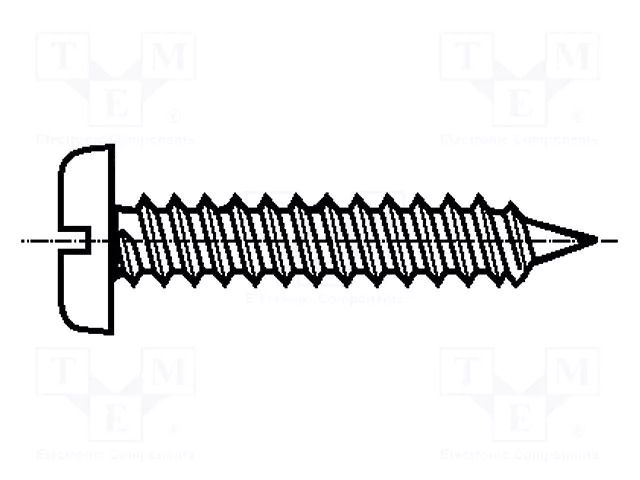 Screw; 3.5x13; Head: cheese head; slotted; 1mm; steel; zinc; BN 941 BOSSARD B3.5X13/BN941