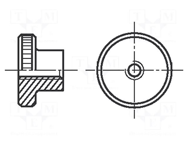 Nut; round; M3; 0.5; A1 stainless steel; BN 10904; DIN 466; knurled BOSSARD B3/BN10904