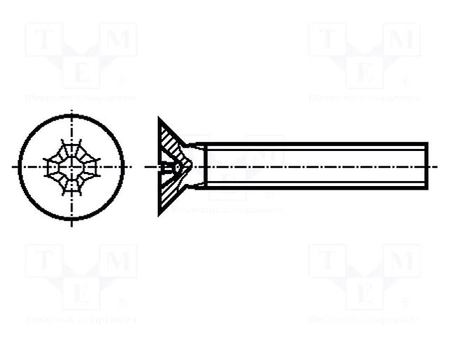 Screw; M3x8; 0.5; Head: countersunk; Phillips; polyamide; ISO 7046 DREMEC DR8G207M3X08