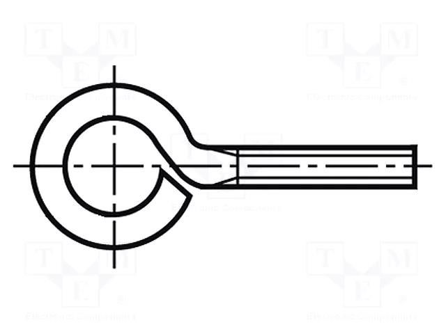 Hook; ring; M4x15; 0.7; steel; zinc; 6mm BOSSARD B4X15/BN1006