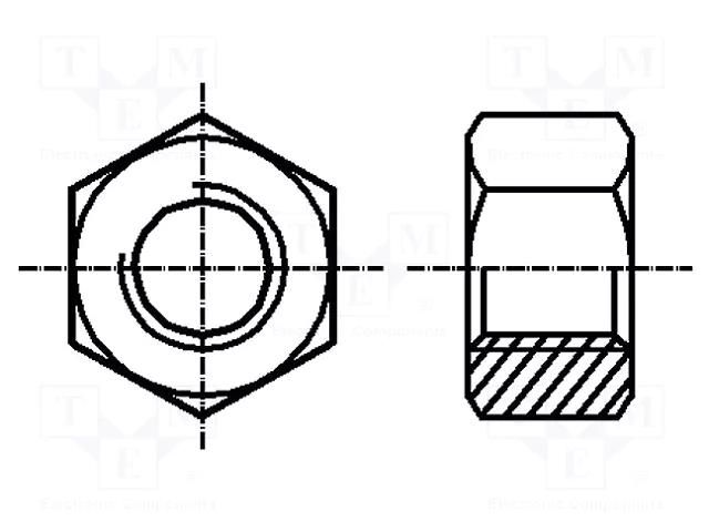 Nut; hexagonal; M4; 0.7; brass; Plating: nickel; 7mm; BN 510 BOSSARD B4/BN510