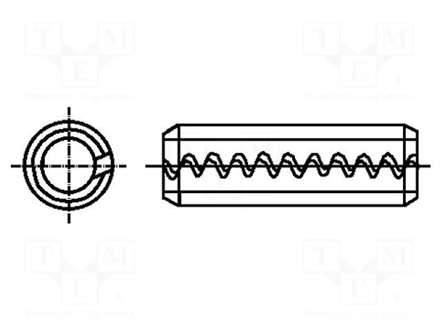 Springy stud; spring steel; BN 879; Ø: 6mm; L: 20mm BOSSARD B6X20/BN879