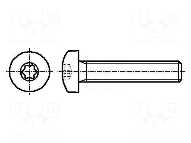 Screw; M4x20; 0.7; Head: button; Torx®; TX20; ISO 14583 BOSSARD B4X20/BN20038