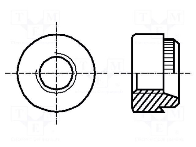 Insert nut; round; M4; steel; Plating: zinc; BN 197; push-on BOSSARD B4/BN197