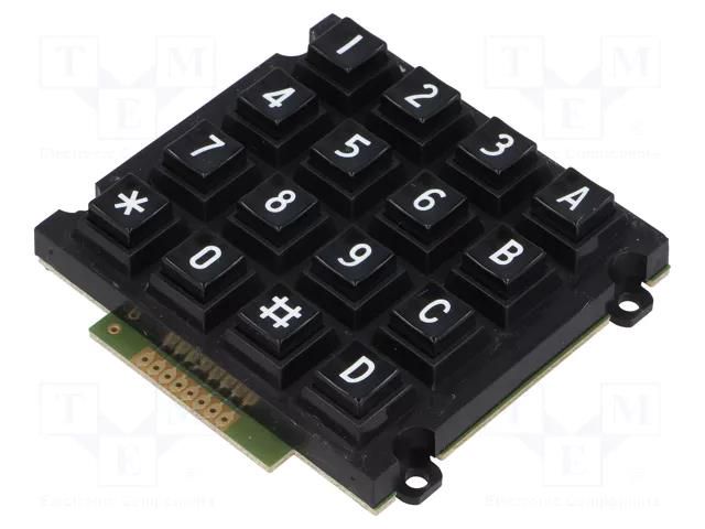 Keypad: plastic; No.of butt: 16; none; plastic; 200mΩ; 1N; 20mA ACCORD AK-1607-N-BBW