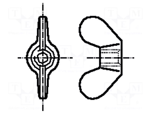 Nut; winged; M16; 2; steel; Plating: zinc; BN 208; DIN 315 BOSSARD B16/BN208