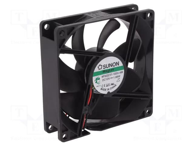 Fan: DC; axial; 12VDC; 92x92x25mm; 87.04m3/h; 34dBA; Vapo; 3000rpm SUNON MF92251V1-A99-A