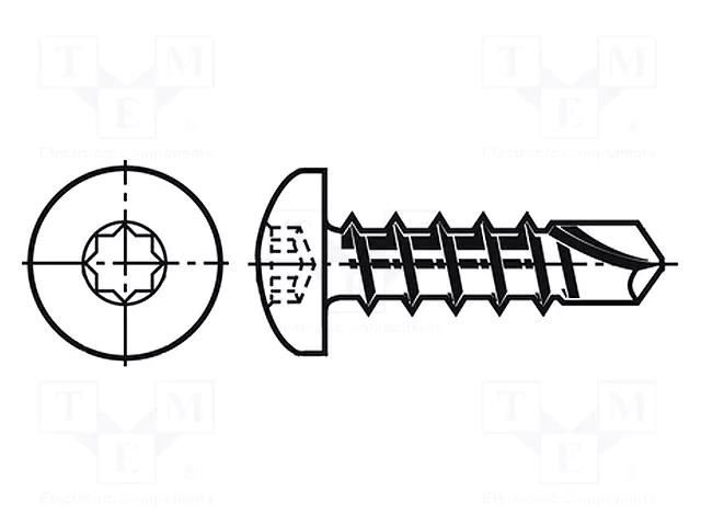 Screw; 3.5x13; Head: cheese head; octagon; S1; hardened steel; zinc BOSSARD B3.5X13/BN11904