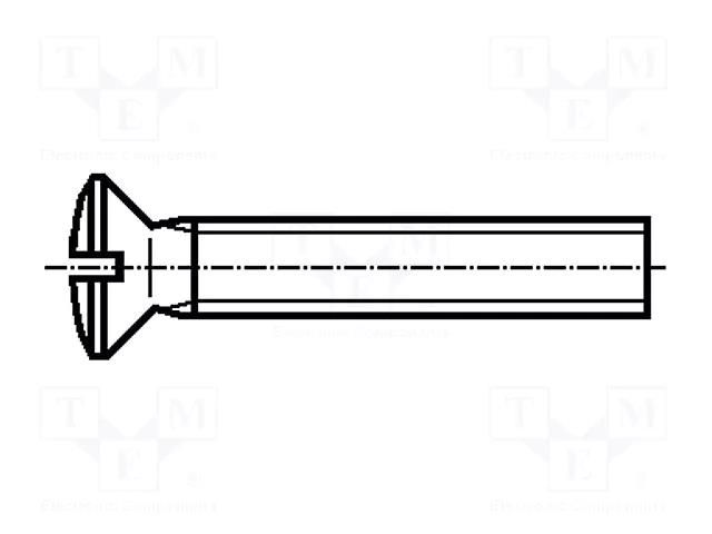 Screw; M3x25; 0.5; Head: countersunk; slotted; 0,8mm; steel; zinc BOSSARD B3X25/BN368