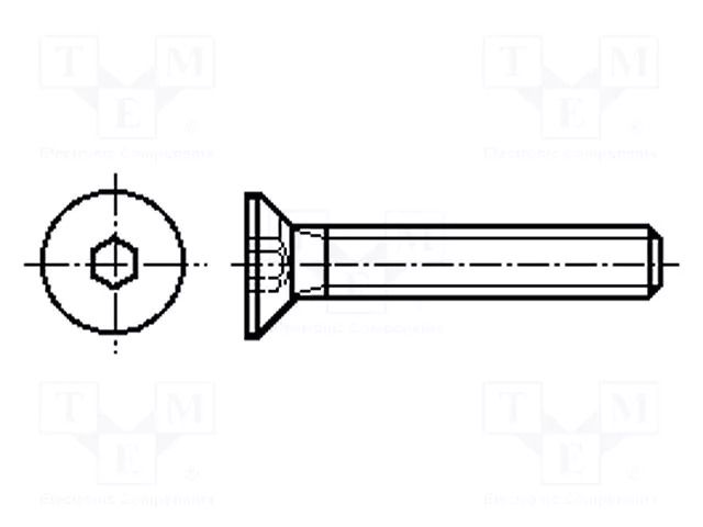 Screw; M6x10; 1; Head: countersunk; hex key; HEX 4mm; steel; zinc BOSSARD B6X10/BN1422